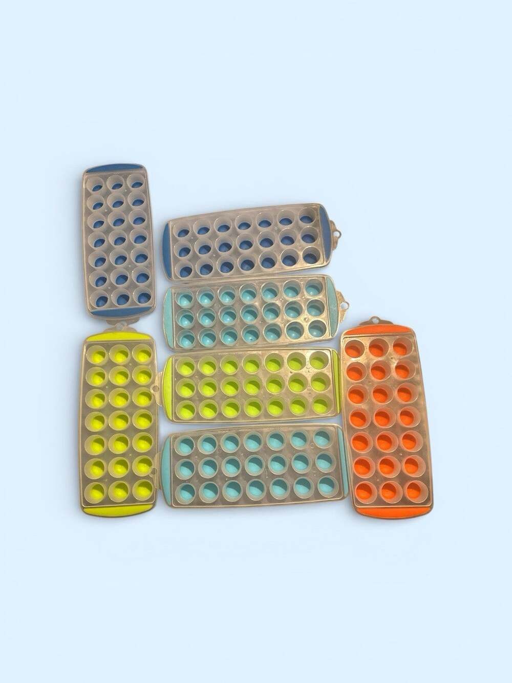 7 Silicone Easy Push Pop Out Mini Ice Cube Tray With Flexible Silicone Bottom